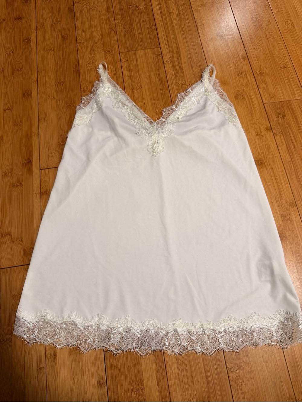 Rosemunde White Lace-Trim Slip Dress Camisole